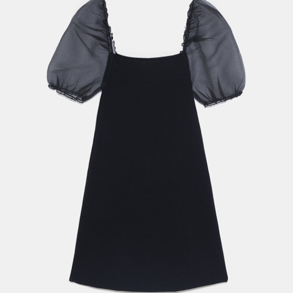 Zara black ballon sleeve knit dress - Picture 8 of 8